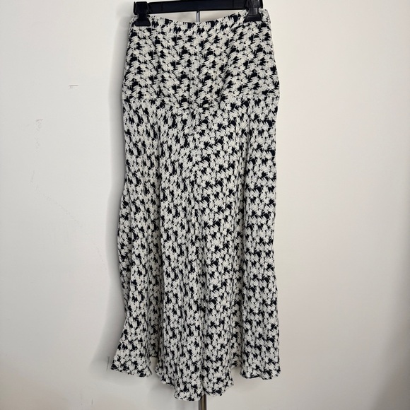 Wild Pony Midi Skirt Flared Crepe Side Slit Abstract Floral Print Sz S - Picture 3 of 16
